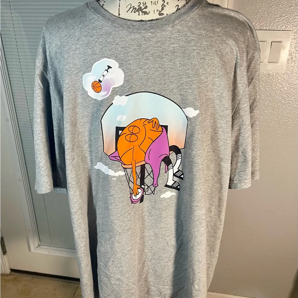 2XL adidas Limited Men's Slept on‎ Tee Basketball Medium Heather Gray Heather